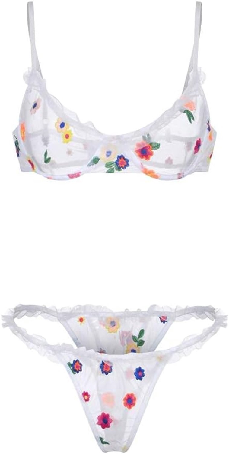 Dames Geborduurde Lingerie Sexy Perspectief Lace Vrouw Lingerie set