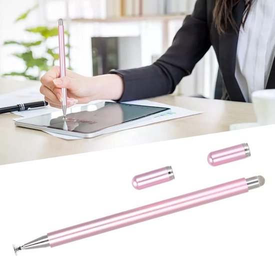 2-in-1 Styluspennen, Nauwkeurige Bediening Smart Touch-pen, Universele Capacitieve Stylus Met Vezeltip voor Mobiele Telefoon-tablet-aanraakapparaten 160 Mm(roze) — afbeelding 2