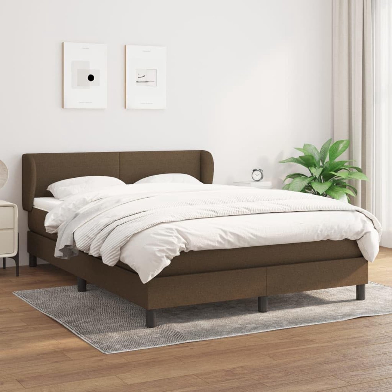 Stof Verstelbaar hoofdbord Pocketvering 140x190 cm Donkerbruin
