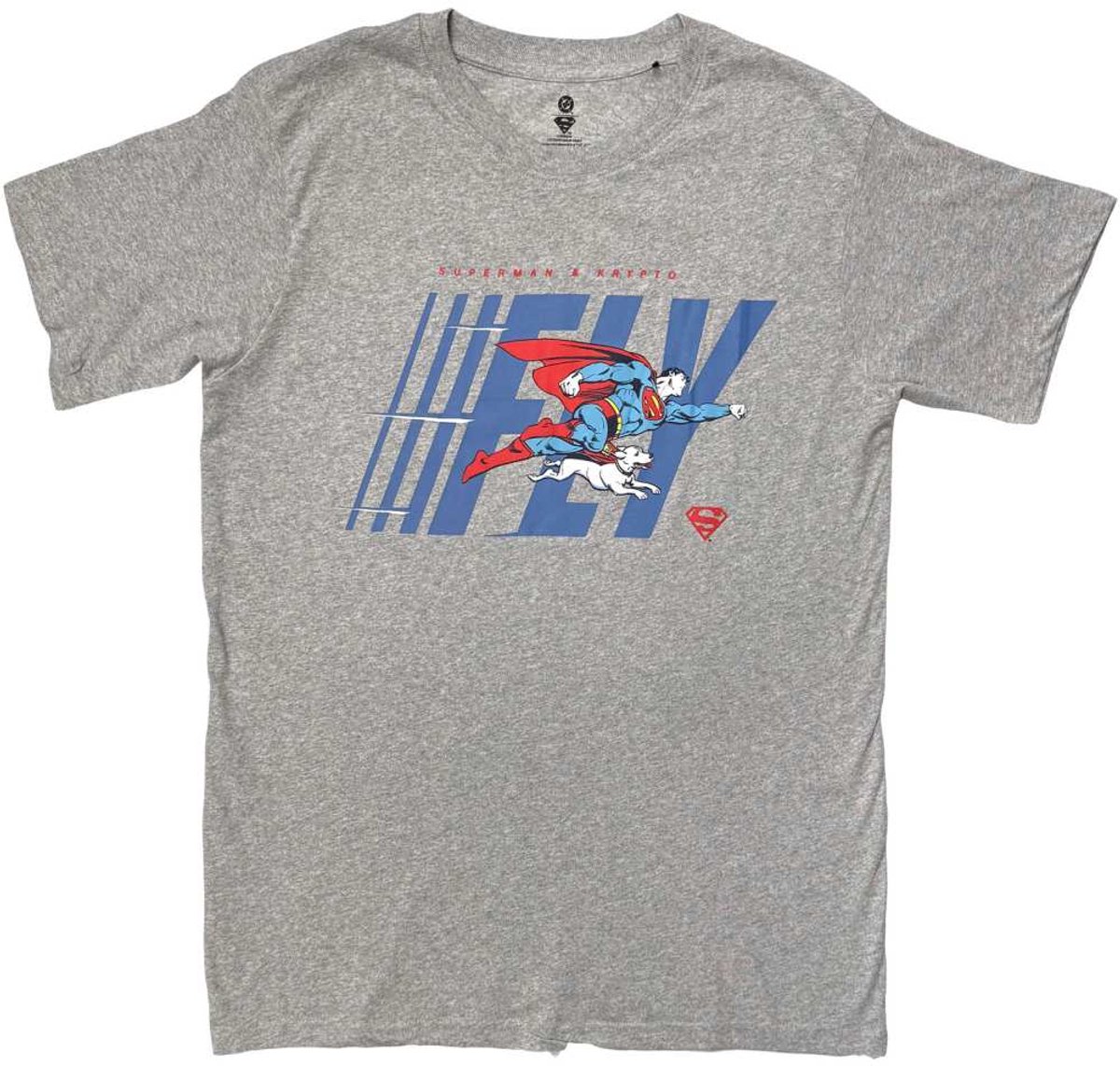DC Comics Superman - Fly Heren Tshirt - M - Grijs
