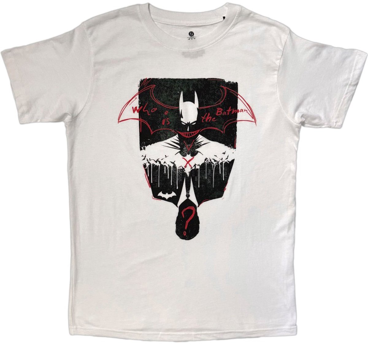 DC Comics Batman - Who Is The Batman? Heren Tshirt - M - Wit