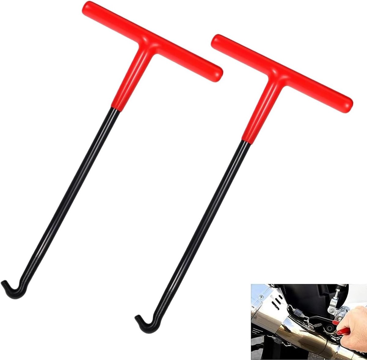 Set van 2 Stalen Veerhaakjes voor Motoren en Trampolines - Duurzame Montagetools voor Fietsen en Motoraccessoires