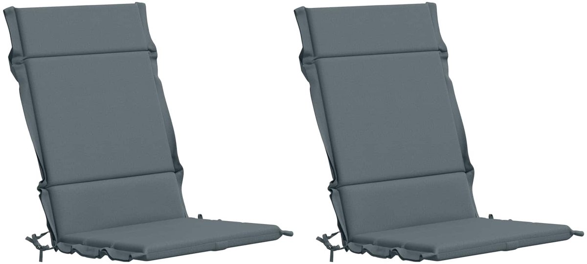 vidaXL Kussen - voor - stoel - met - hoge - rug - GEMERT - 2 - st - 100% - Polyester - Blauw