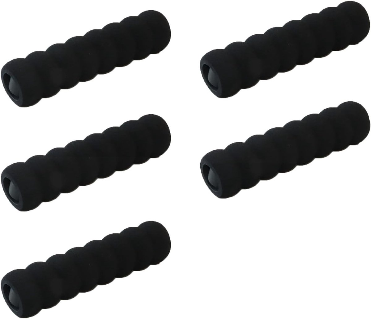 Set van 5 beschermhoezen voor deurknoppen, veiligheid voor kinderen, bescherming van meubels en muren met zwarte schuimrubber.
