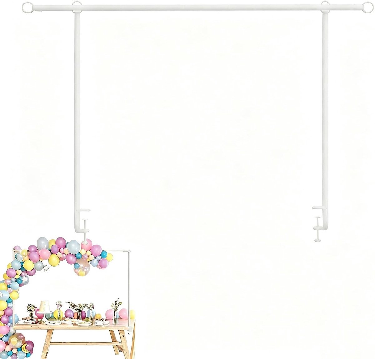 Tafelboog - Wit - 250 x 120 cm - Metalen Verstelbare Decoratieve Stang - Voor Feestelijke Tafeldecoratie
