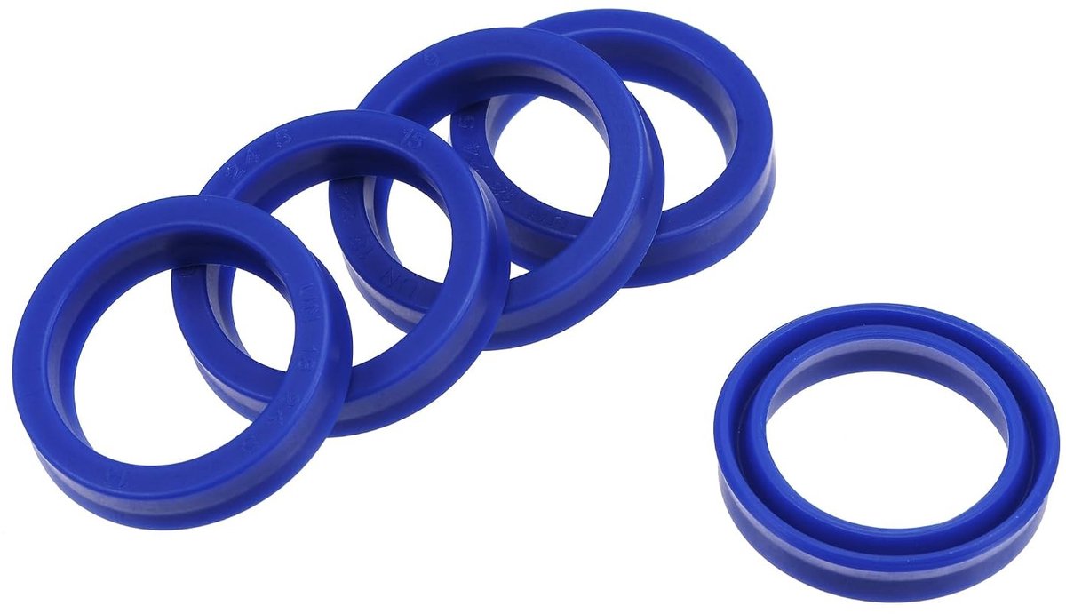 5 Stuks UN Radiale Asafdichtingen, Industriële PU Olieafdichtingen voor Hydraulische Cilinders (Blauw, 18mm ID x 24mm OD, 5mm Breed)