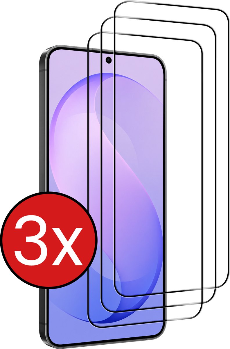 Screenprotector - 3 Stuks - Geschikt voor Samsung Galaxy S26 FE - Full Cover - Beschermglas - Gehard Glas - Tempered Glass - Screen Protector