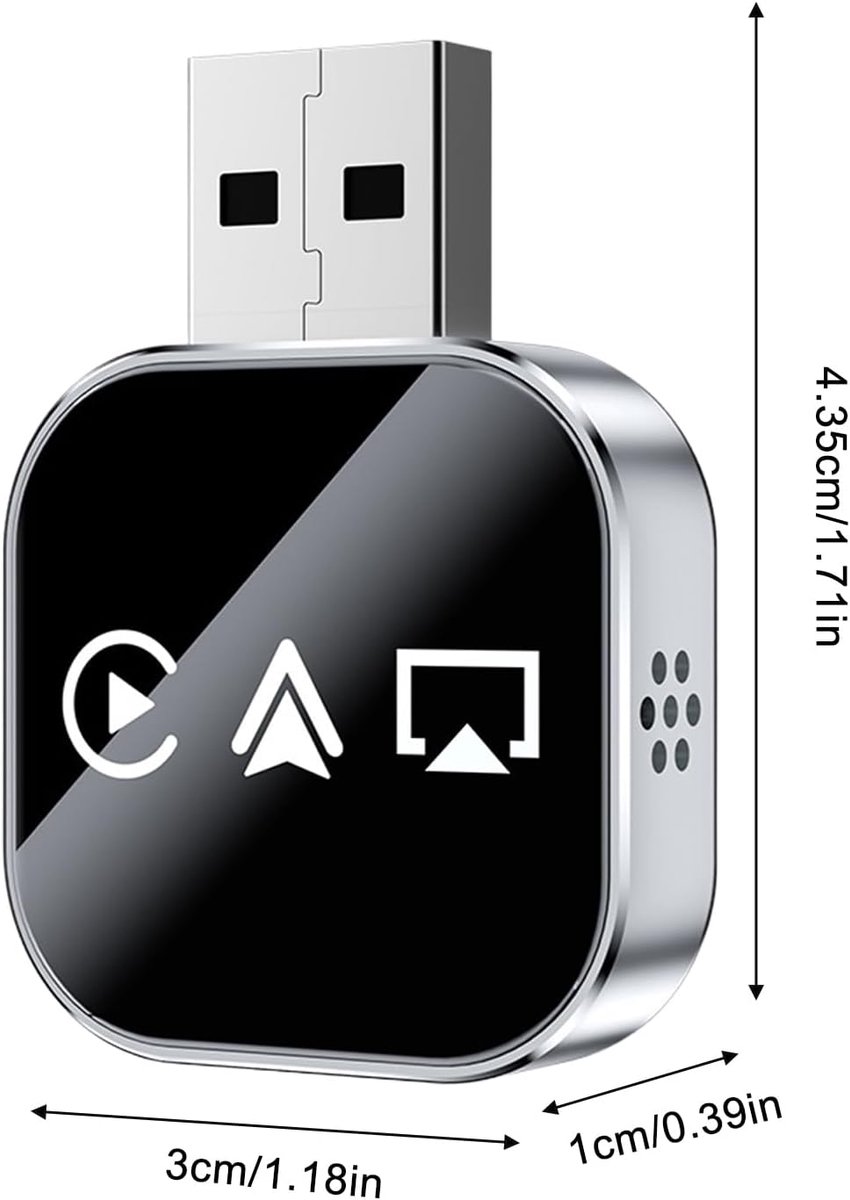 Draadloze auto-adapter met snelle aansluiting – Eenvoudige plug-and-play dongle, verbetert navigatie en oproepservice voor reisassistentie, ideaal voor dagelijks gebruik en lange autoritten.