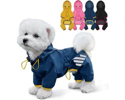 Hond regenjas, waterdichte hond regenjas met hoed, hond regenjas met gordel gat, kleine en middelgrote hond reflecterende band, lichte puppy kleding