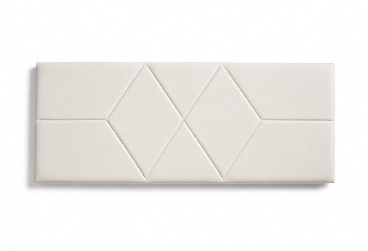 Hoofdbord van bed 110 Twee ruiten kunstleer 112x57x5cm wit