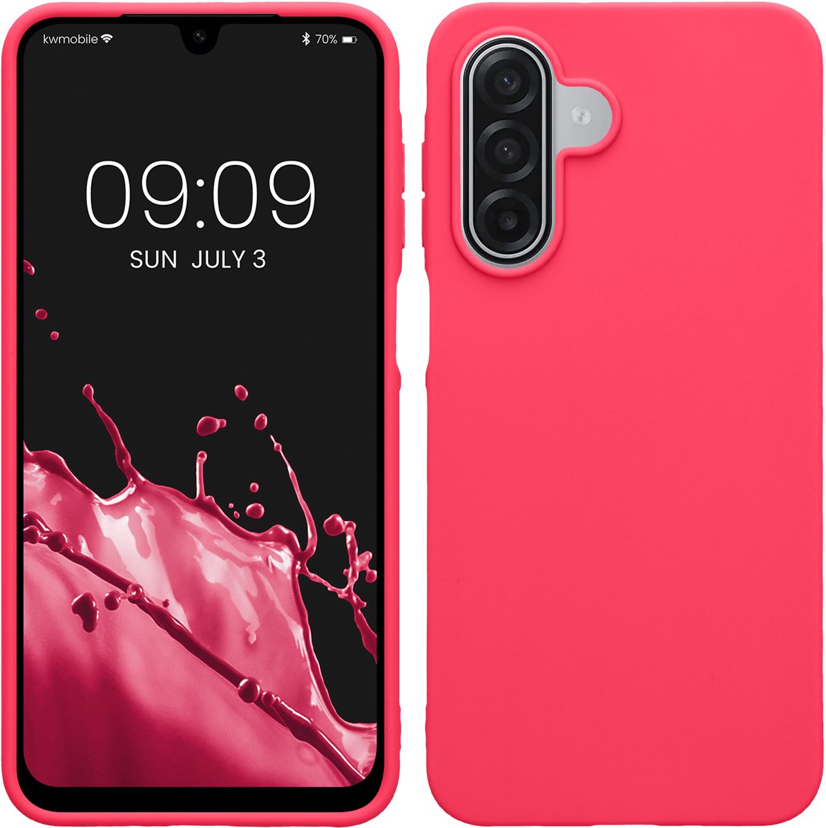 kwmobile telefoonhoesje geschikt voor Samsung Galaxy A18 4G / 5G - Hoesje voor smartphone - Back cover in neon roze