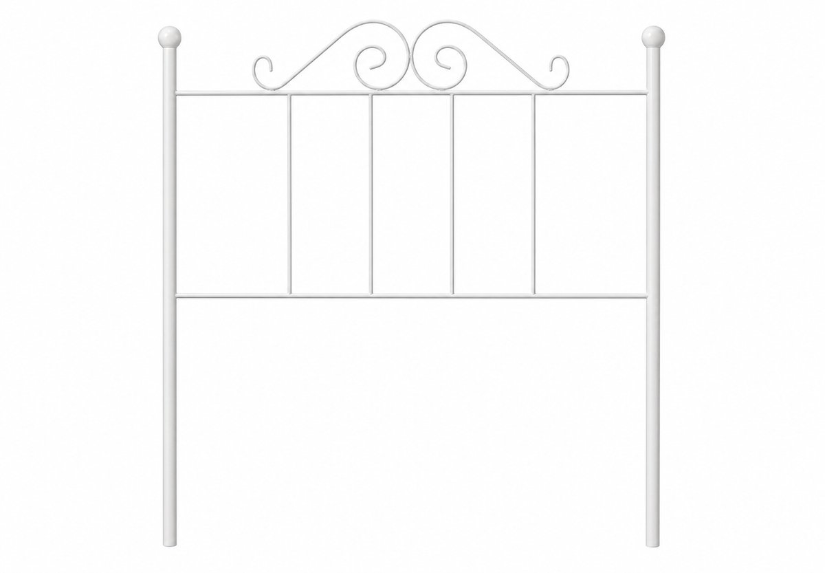Smeedijzeren hoofdbord Palacio voor bed van 105 wit 113x125x4. Matras