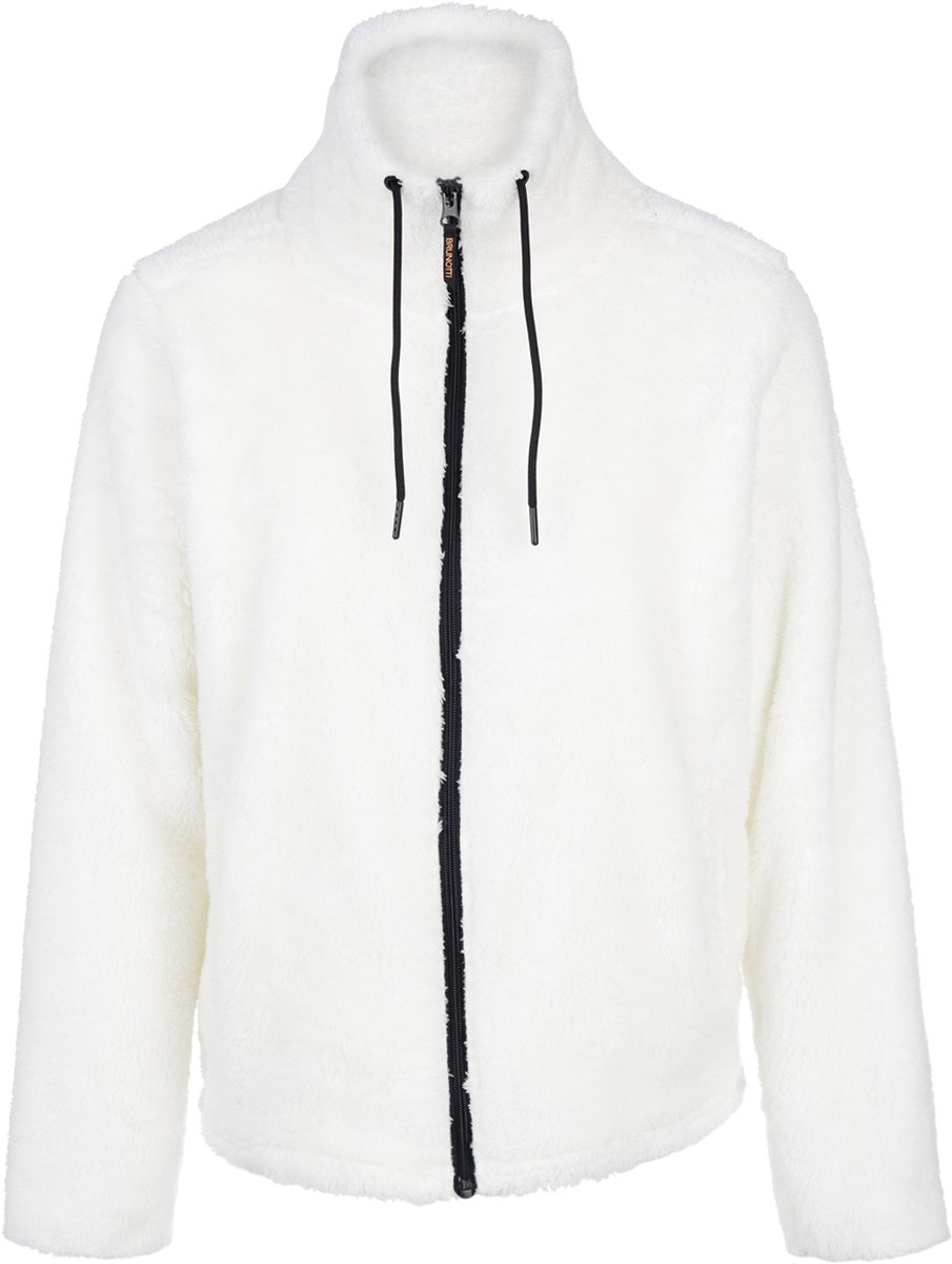 Brunotti Kyoto Teddy Fleece Dames Snow Fleece met Rits Aanpasbare Kraag Wit
