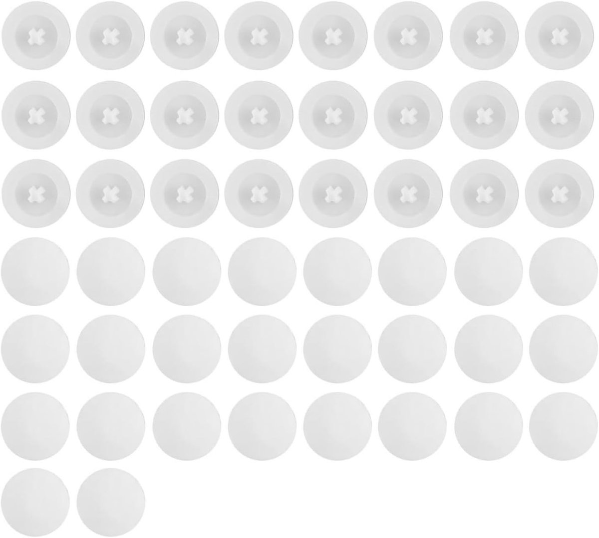 Set van 50 Decoratieve Schroefdeksels voor Phillips Schroeven, Diameter 12 mm, Witte Plastic Covers voor een Strak Afgewerkt Geheel