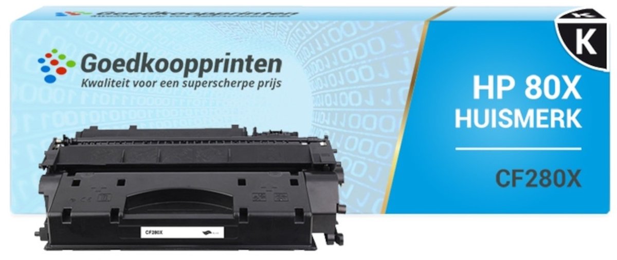 Huismerk HP 80X toner / HP CF280X toner Zwart - 7.000 afdrukken