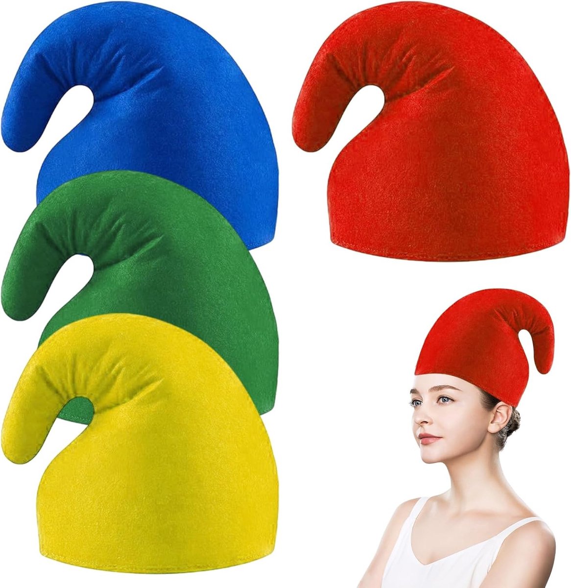 Kleurrijke dwergenhoed voor volwassenen - Unisex carnaval kostuumaccessoire voor feest en cosplay, 11 x 31 cm