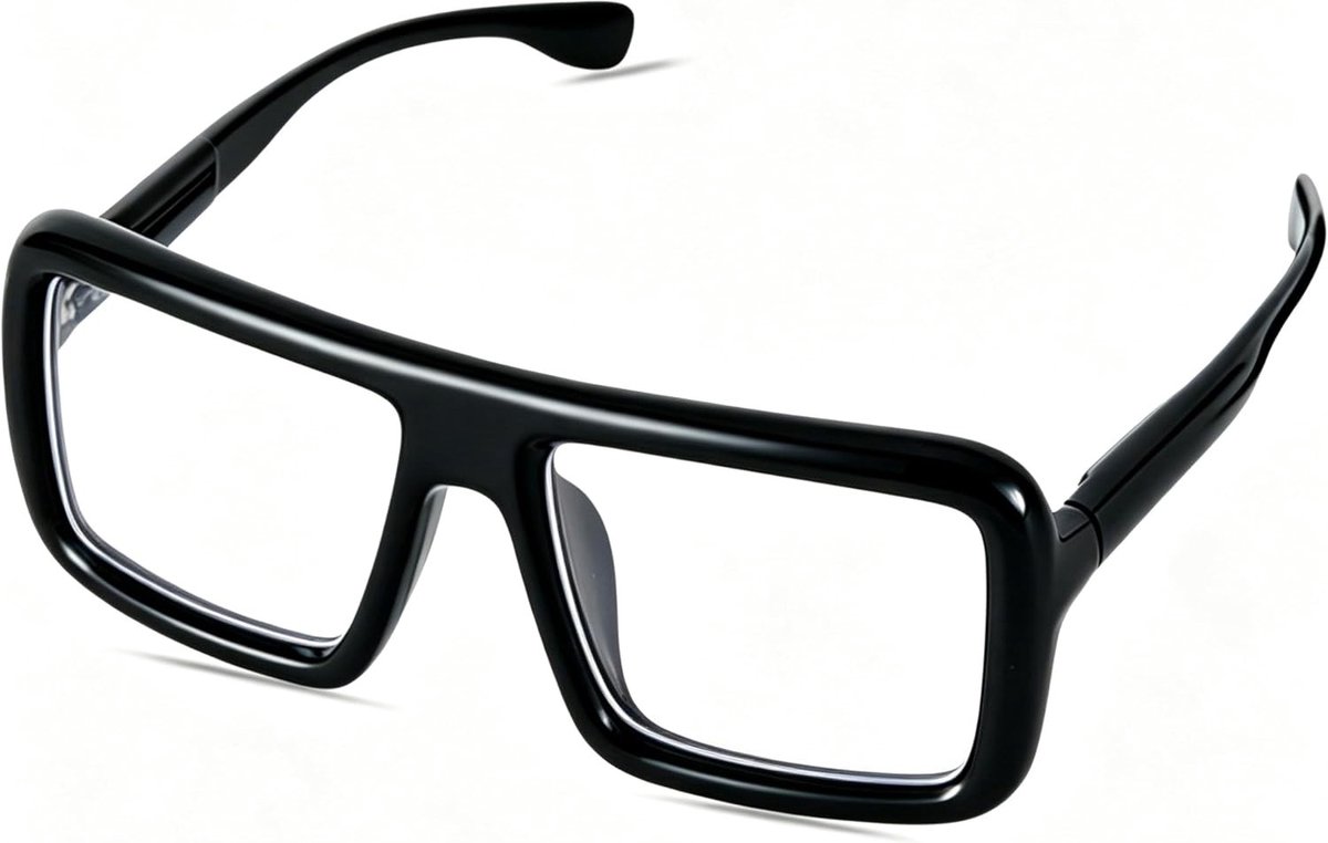 Grote vierkante bril voor Halloween, oversized nerdbril voor kostuums, feestaccessoires en retro foto-rekwisieten