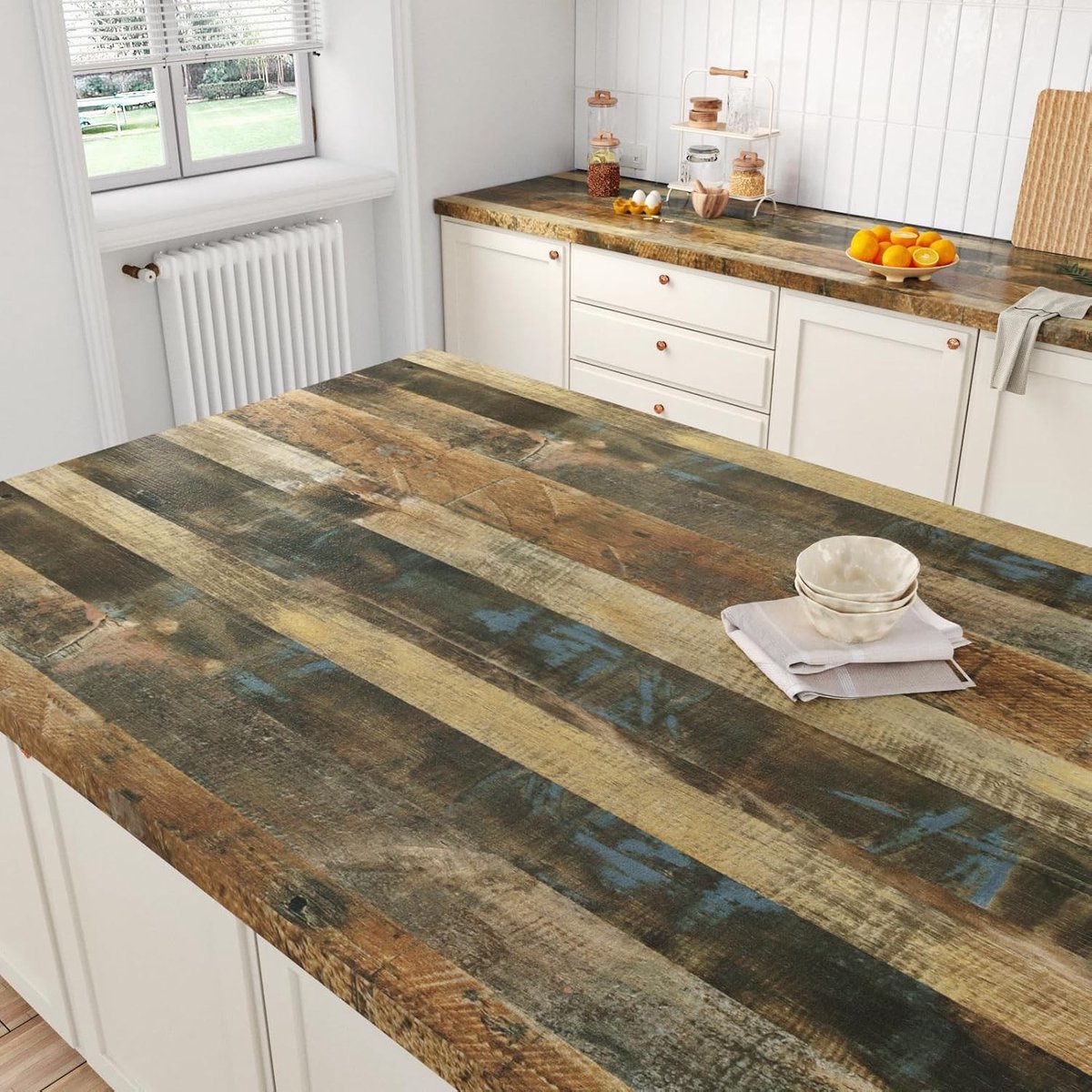 Houten Paneel Behang voor Keuken en Meubels, Zelfklevend en Verwijderbaar, Wasbaar Vinyl voor Werkbladen en Tafels, 40 x