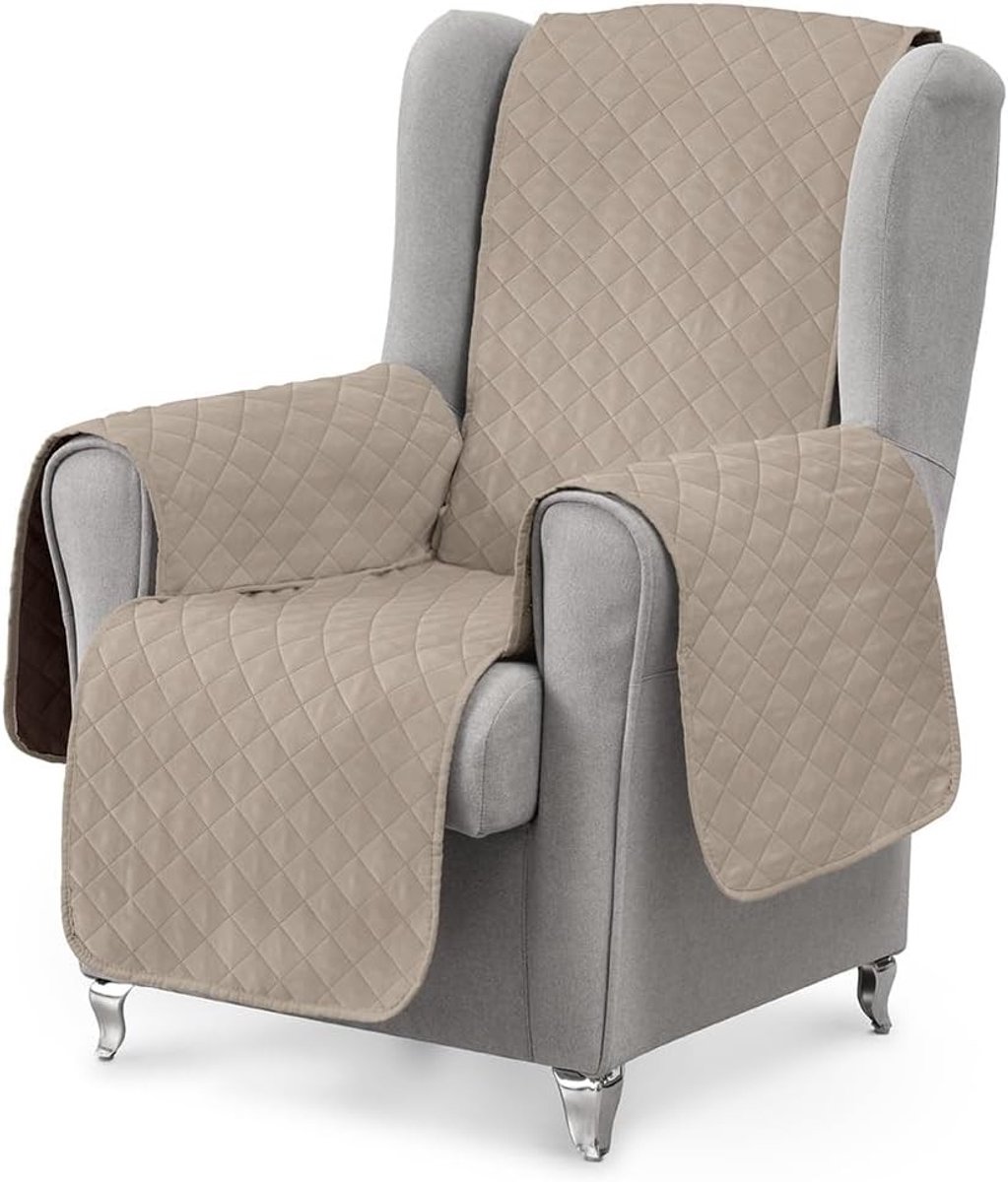 Fauteuilhoes - Beige - 55 cm - Gewatteerd Polyester - Voor 1-zits Fauteuils en Relaxstoelen
