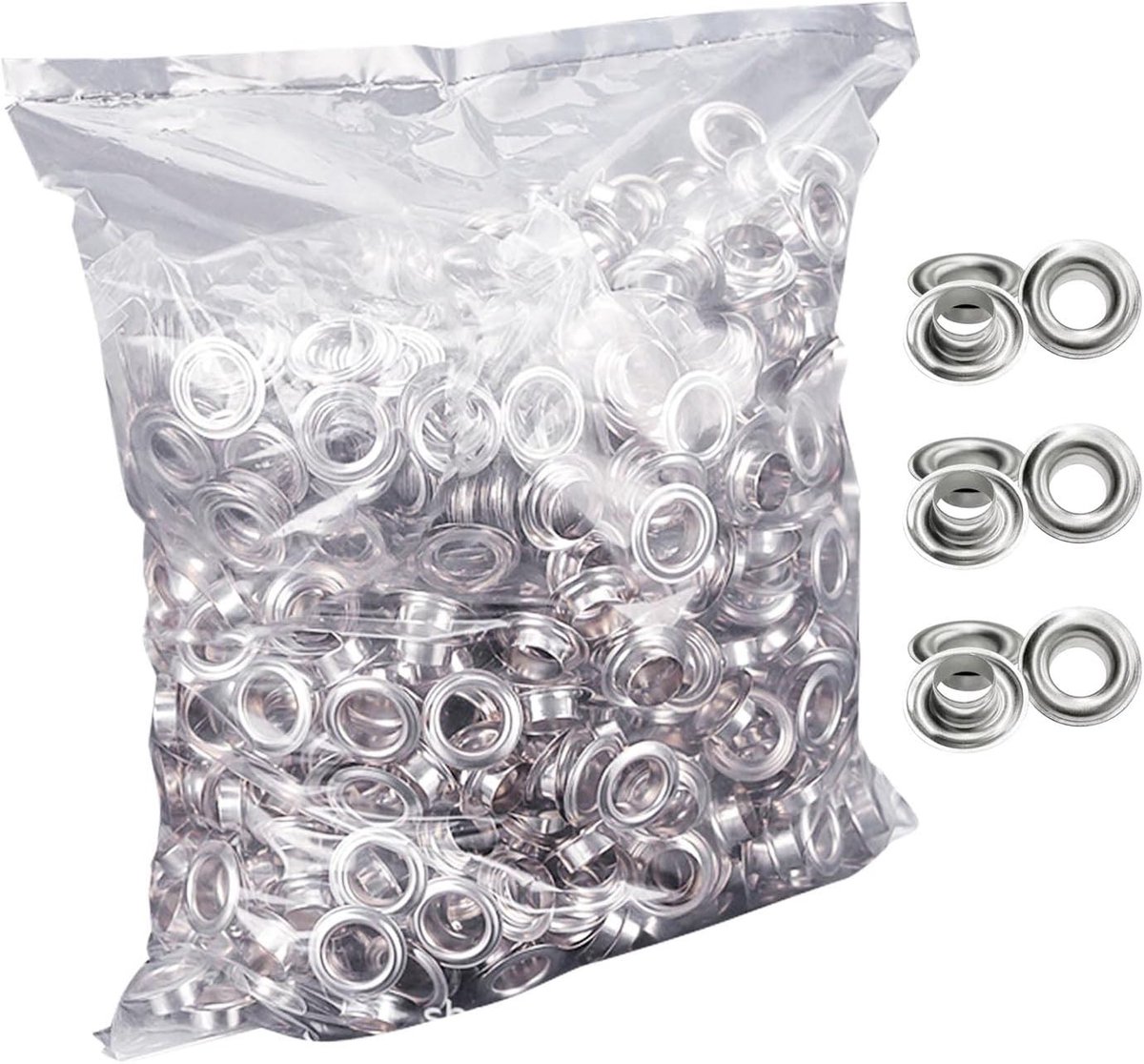 Complete Grommet Tool Kit met 1000 Stuks, 12mm Metaal Oogjes, Roestvrij en Geschikt voor Stof, Canvas en Creatieve Projecten