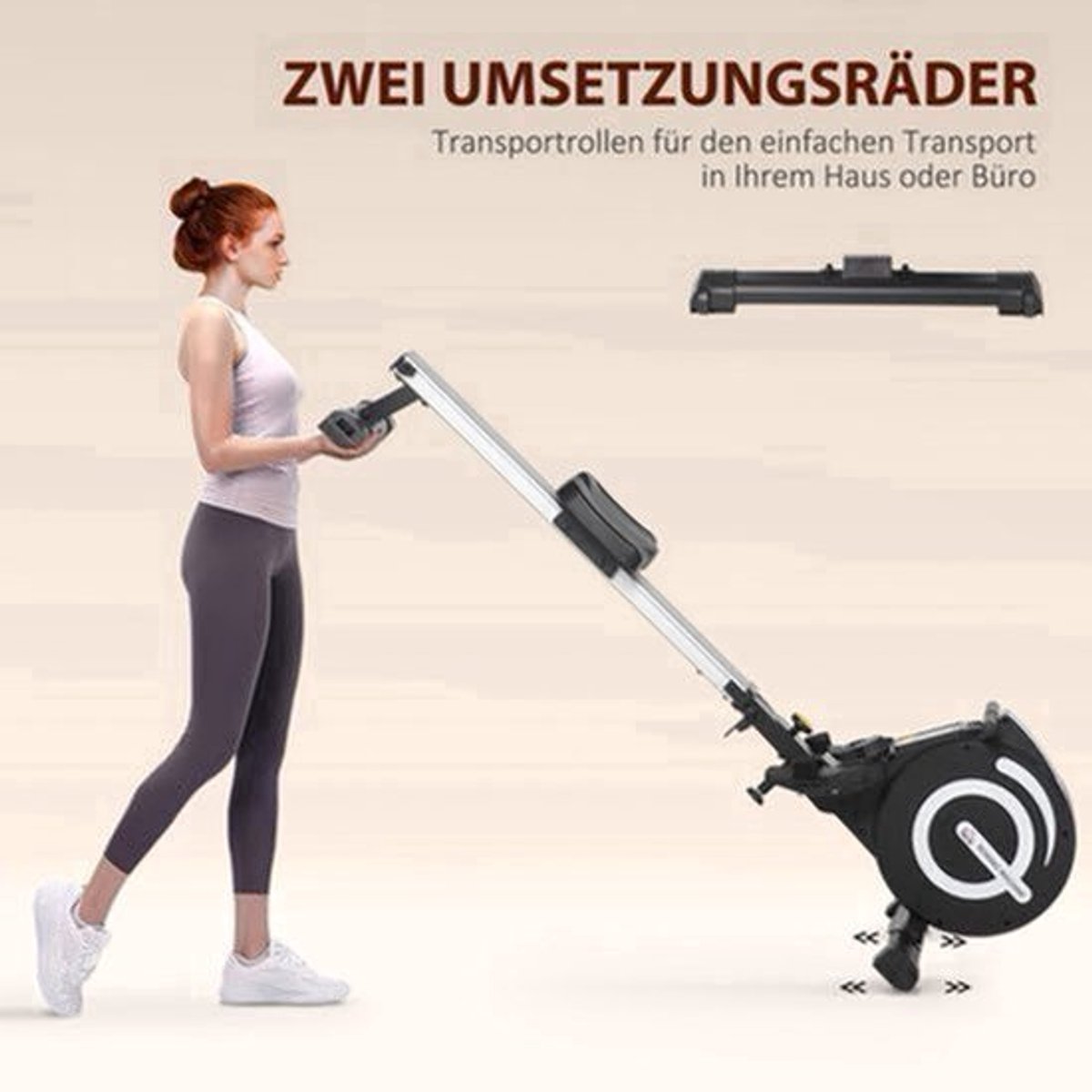 Roeitrainer – Roeimachine – Fitnessapparaat – Indoor Rower – Sportmachine – Zwart/Zilver – Klapbaar Design – 8 Weerstandsniveaus