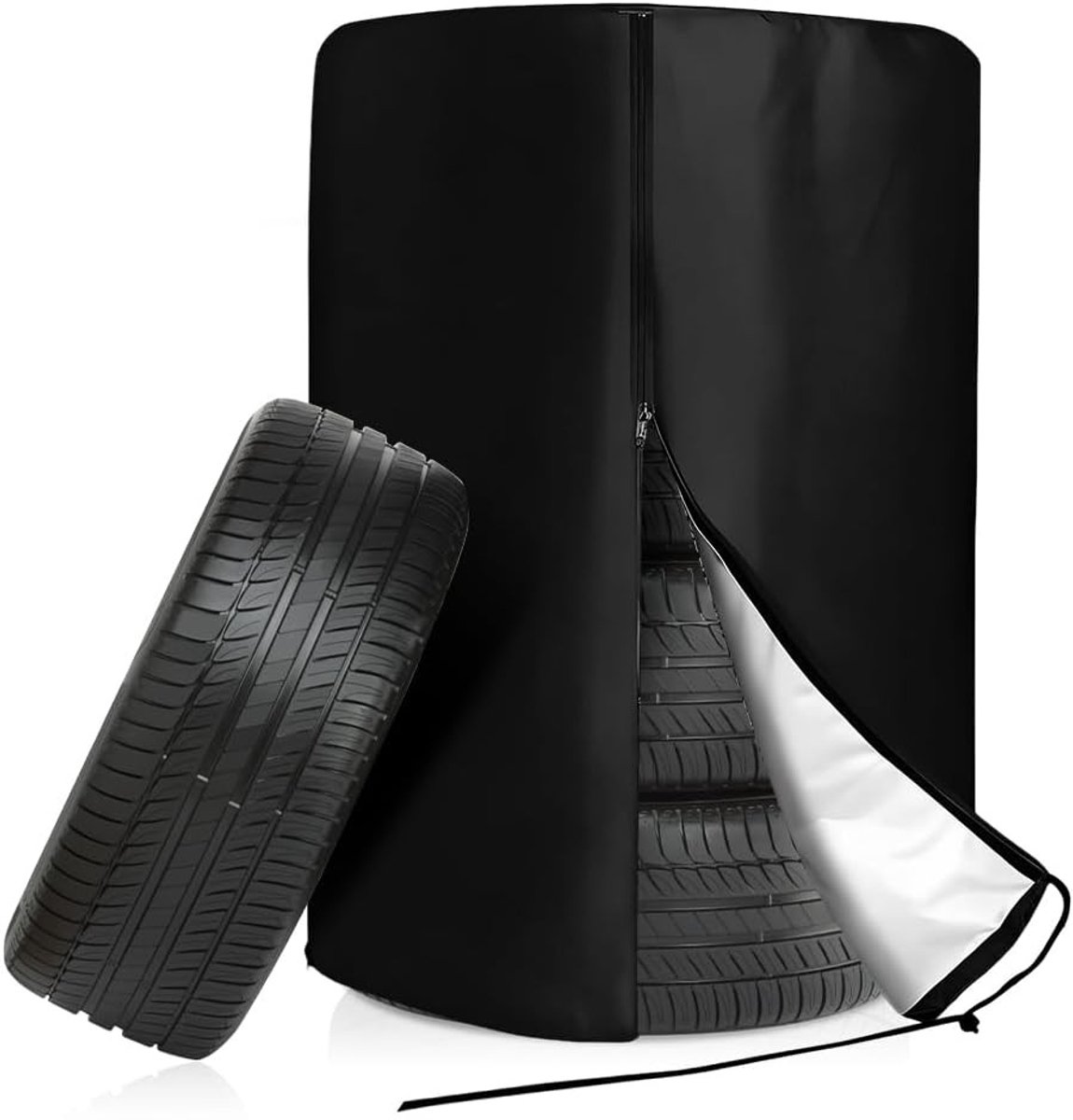 Bandenhoes - Zwart - Ø80 cm x 115 cm - Waterdichte Nylon Reservewielhoes - Universeel voor Auto en Caravan