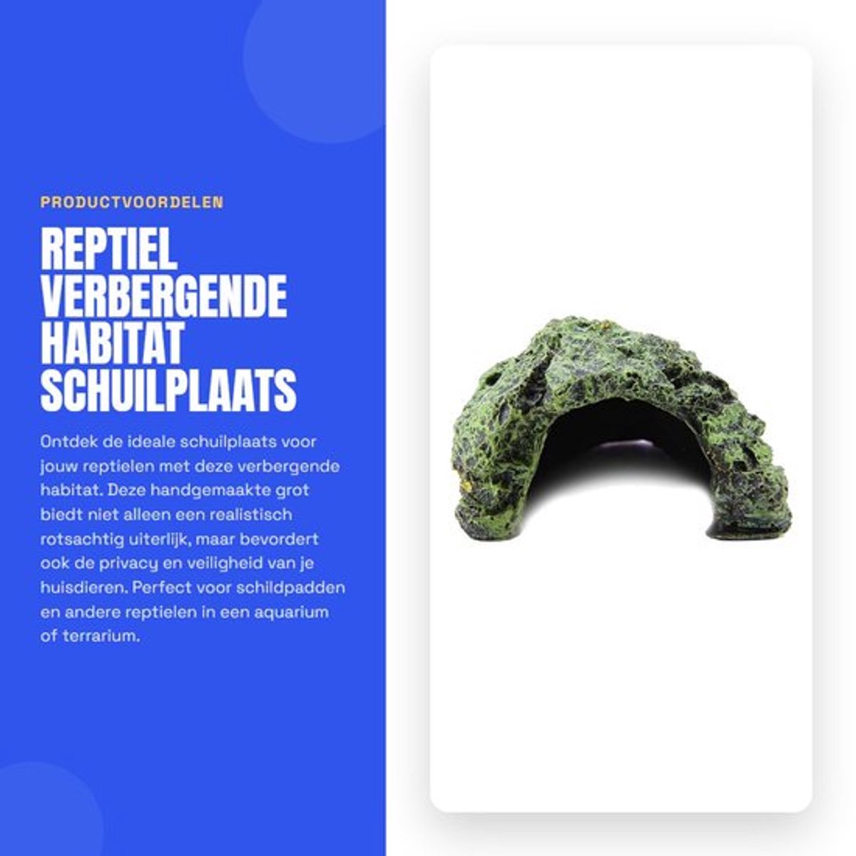 Dailygoods- Reptielenbox Rotsachtig Uiterlijk - Schuilplaats - Terrarium Decoratie