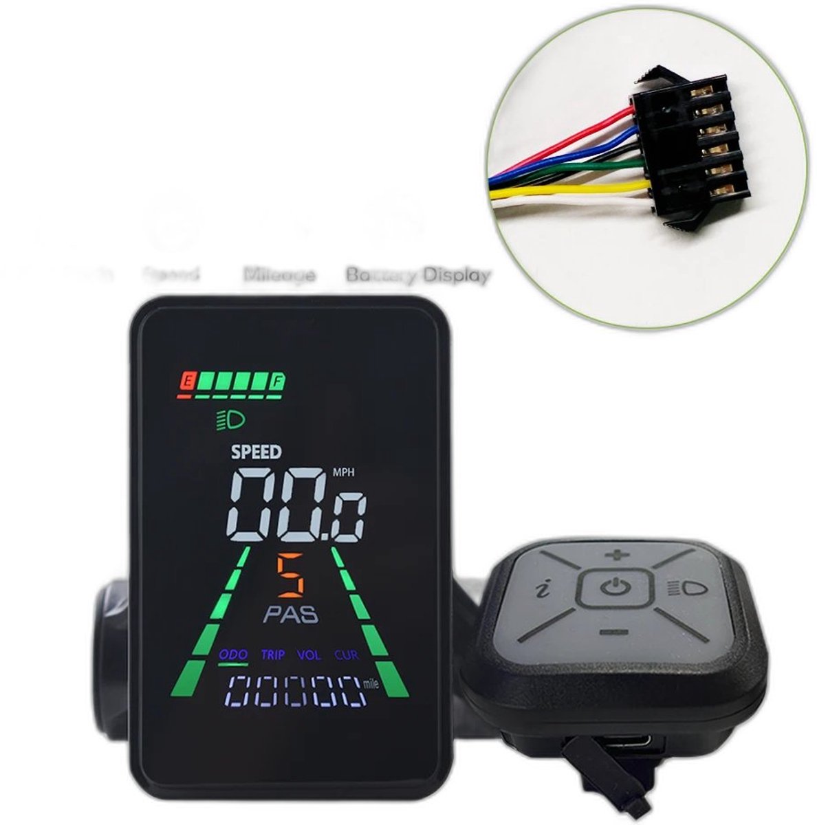 Currero Fatbike Scherm - LCD Display - Schermpje - E-Bike Accessoires - Elektrische Fiets - Dashboard - Snelheidsmeter - Kinderen & Volwassenen