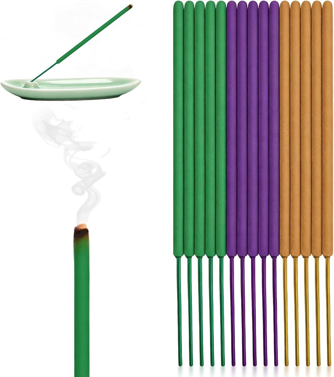 Grote Wierookstokjes met Citronella, Lavendel en Salie - 15 Stuks voor Meditatie, Ontspanning en Kamerschoonmaak