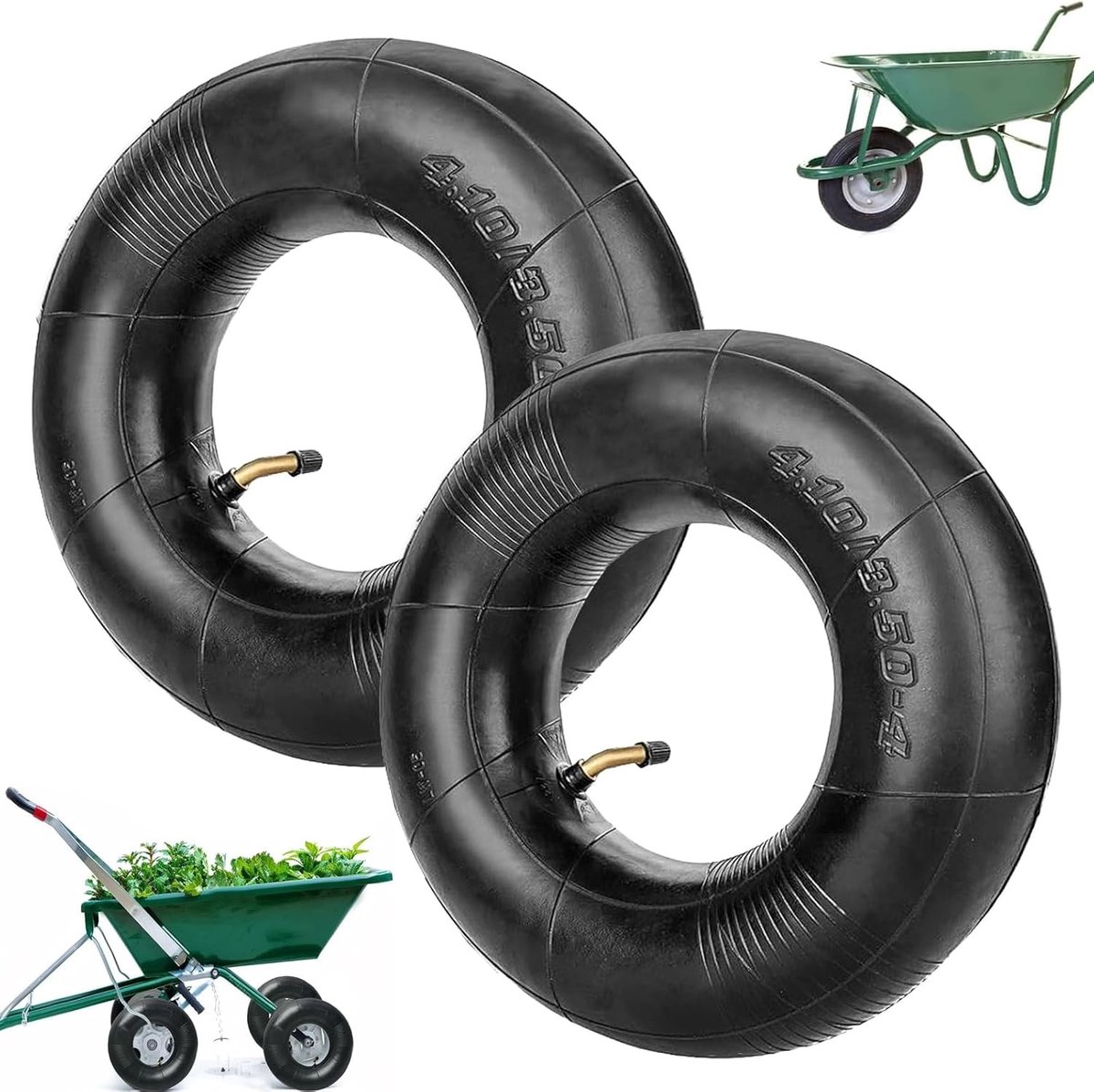 Kruiwagenband - Oranje - 4.10/3.50-4 - Duurzame Rubber Binnenband - Voor Kruiwagens en Handwagens