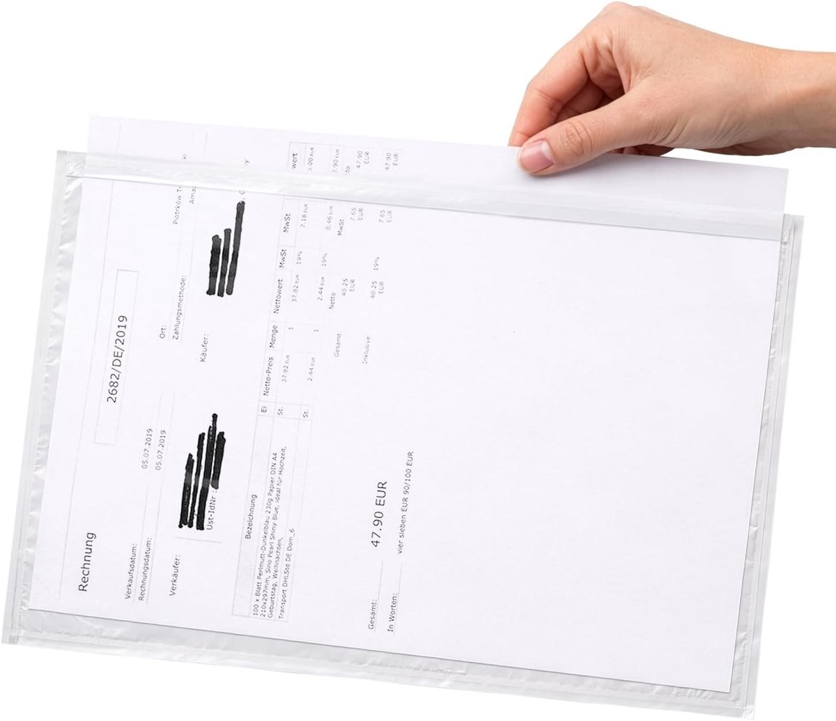 Transparante C4 verzendzakken 260x325mm zelfklevend voor documenten, facturen en garantiekaarten
