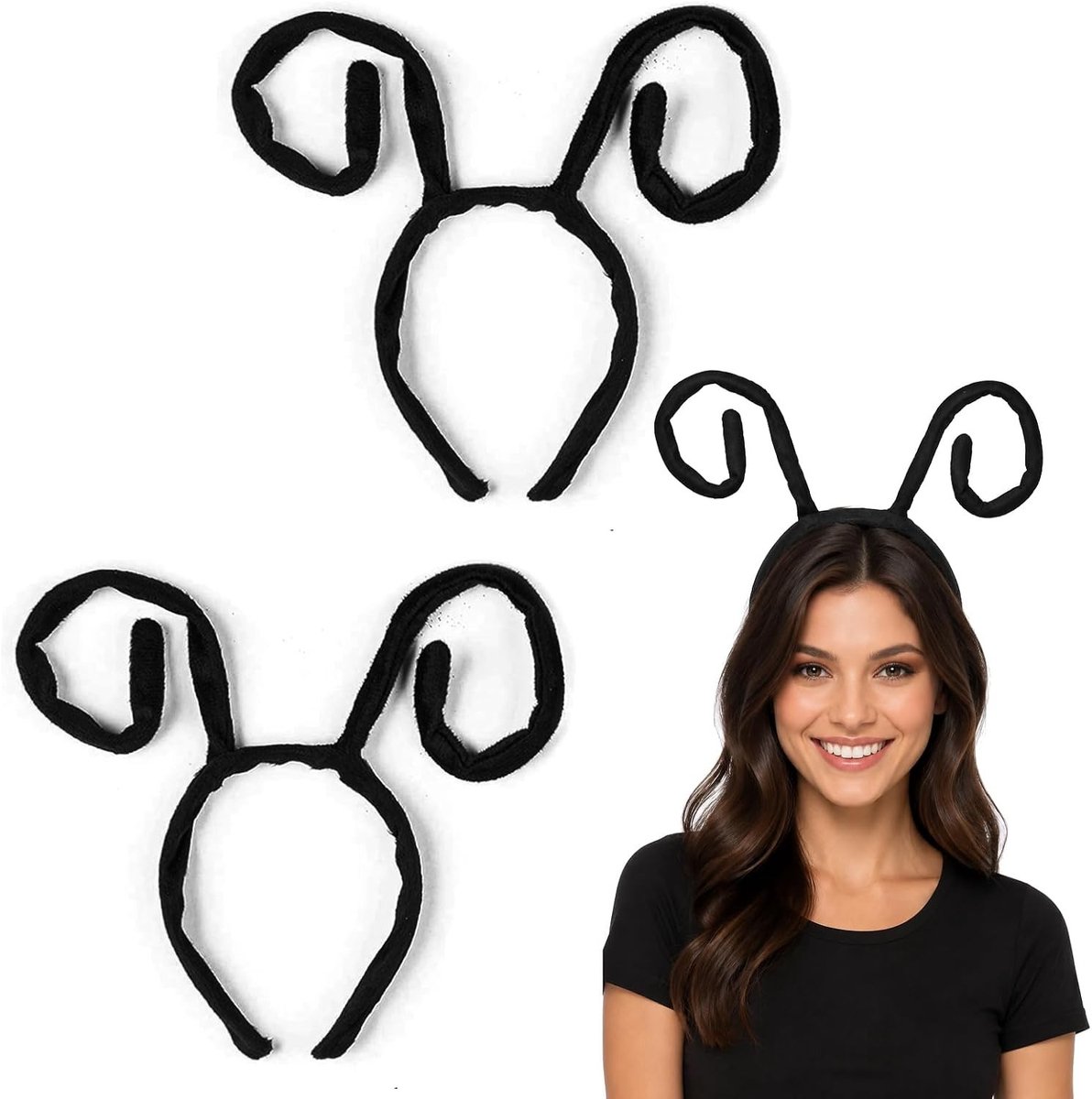Zachte pluche haarbanden voor kinderen met insectenantenne, ideaal voor rollenspellen, carnaval en buitenspelen, 2 stuks