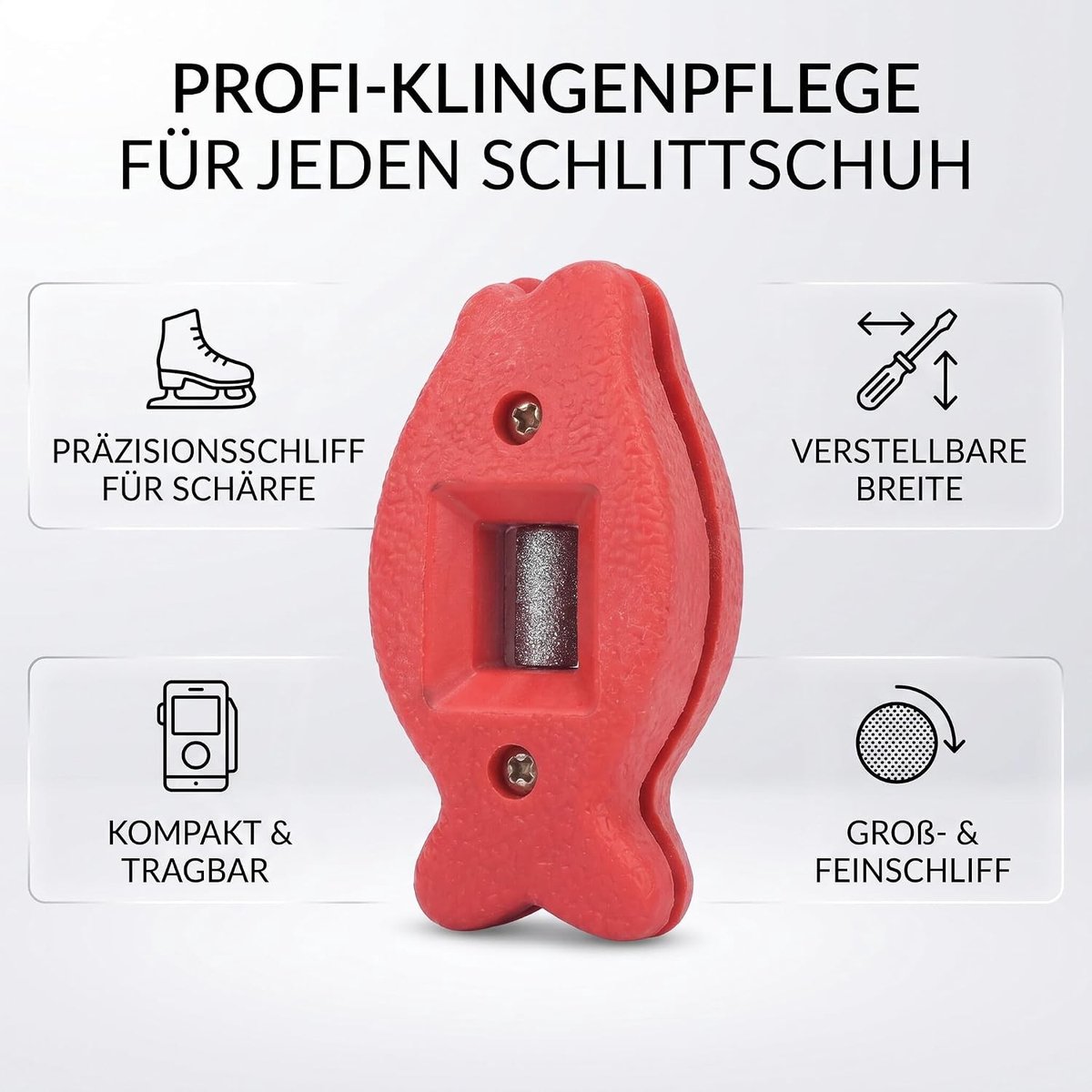 Draagbare anti-slip ijsschaats slijper met roller voor fijne en grove slijping, ideaal voor schaatsen en hockeyschoenen