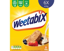Weetabix Original - 6x 430 gram - Volkoren Ontbijtgranen - Nutriscore A - Rijk Aan Vezels