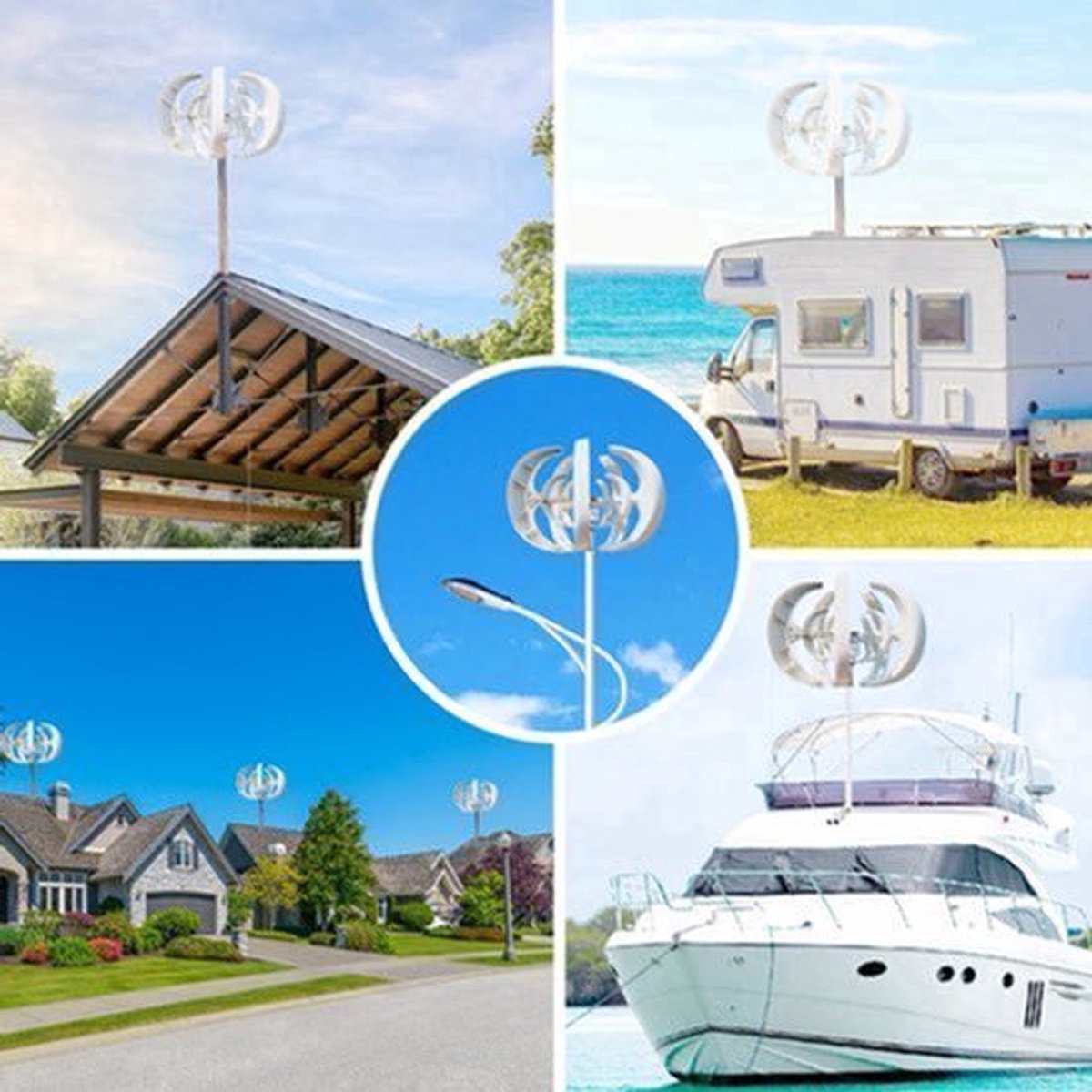 Verticale Windturbine – Windgenerator – Windenergie Systeem – Turbine Generator – 12V 3000W – Duurzaam Aluminium – Stil Met MPPT Controller