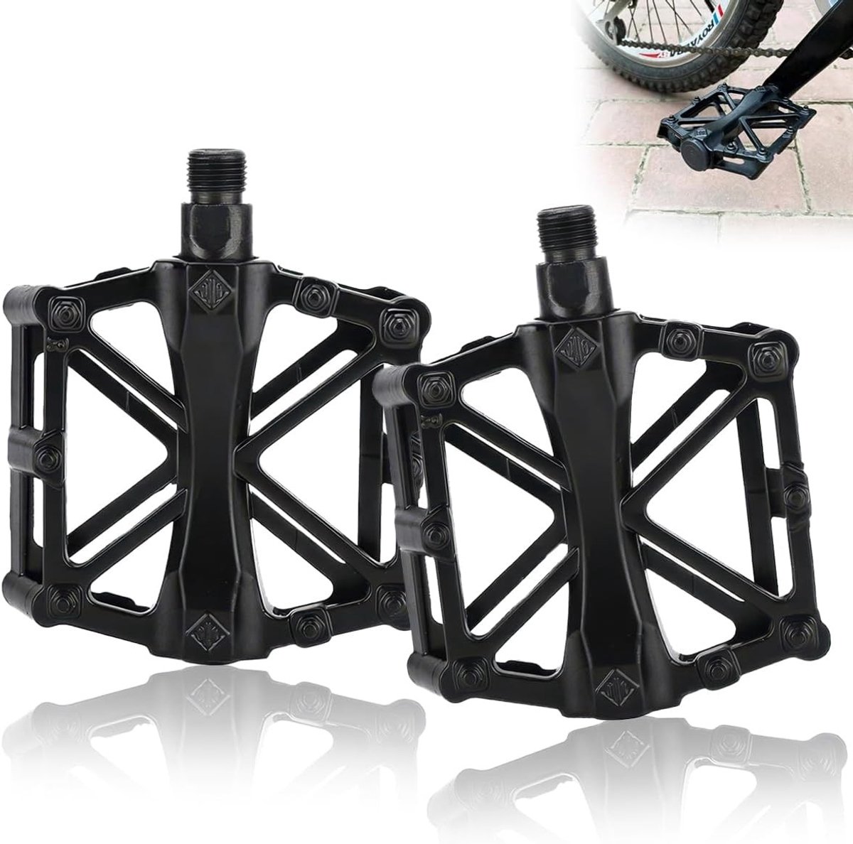 Lichte Aluminium Fietspedalen 9/16 Inch voor MTB, Geschikt voor Racefietsen en Stadsfietsen