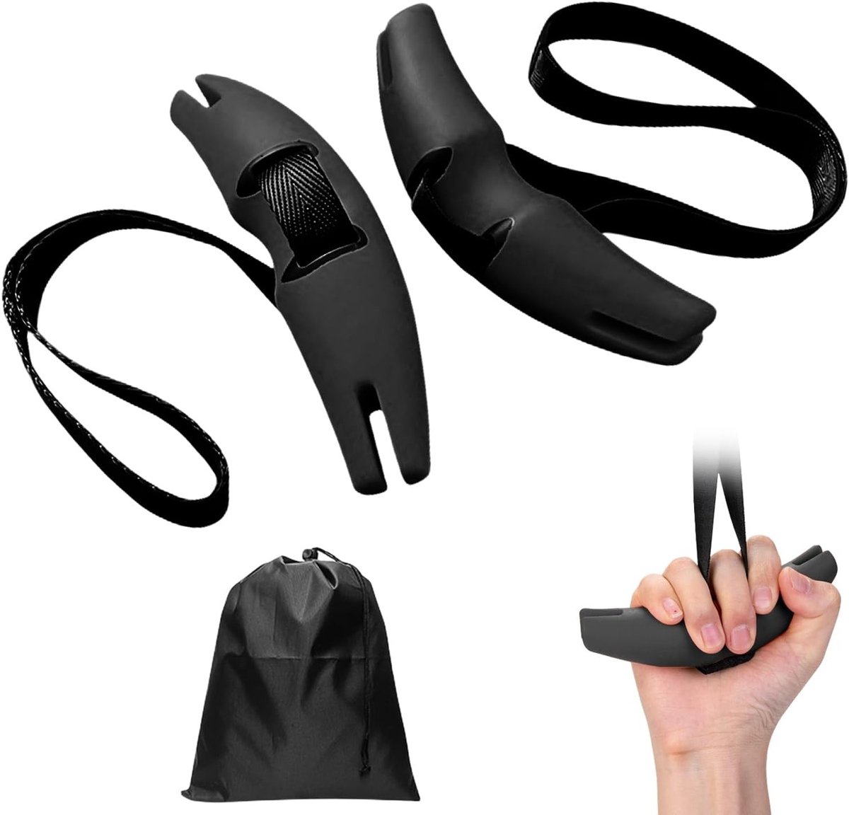 Fitness grips voor krachttraining met verstelbare weerstandsbanden, ideaal voor pull-up bars, kabelmachines en roeimachines.
