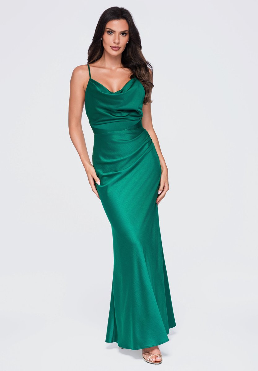 LARICA Jurk - Strapless - Rits - Effen Groen S