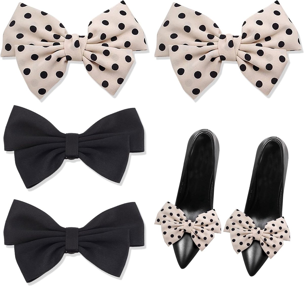 Decoratieve Schoenclips Set van 4, Elegante Strikjes en Knopen, Afneembare Schoenaccessoires voor Bruiloften, Feestjes en Dagelijks Gebruik
