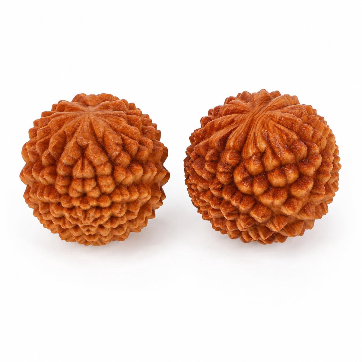 Cederhouten Handmassagebal - Stekelig Durian-vormig voor Triggerpoint & Acupunctuur - Voor Yoga & Handen - Klein, 2 stuks