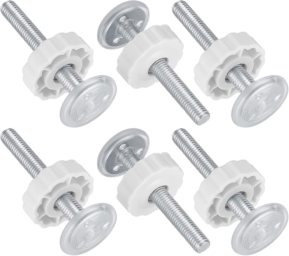 Set van 6 Duwschroeven voor Kinder- en Dierenhekken, M10 Spindelstangen voor Drukbeveiliging, Ideaal voor Traphekken en Veiligheidshekken (Silvery, M10x80mm)