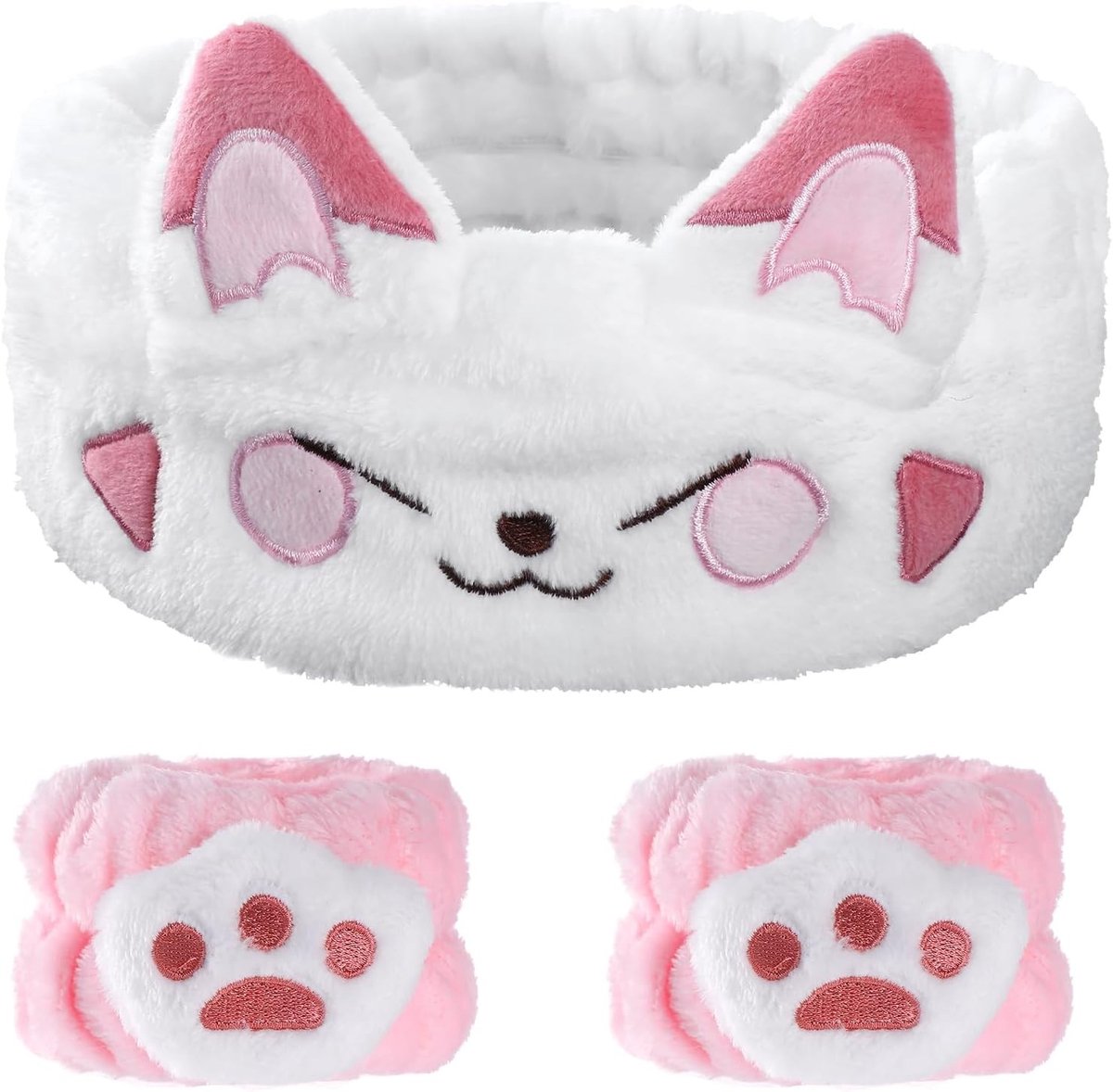 Schattige Kat Haarband voor Make-up en Reiniging, Absorberende Elastische Gezichtsband voor Vrouwen, Ideaal voor Yoga, Sport en Huidverzorging