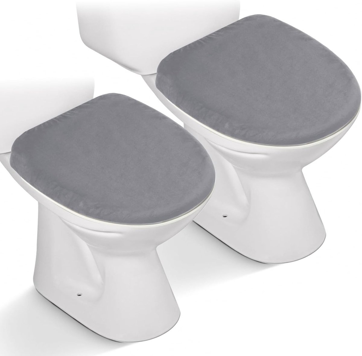 2 Stuks Toiletbrilhoes, Rekbare Fluwelen Toiletzittinghoes voor Badkamer, Ultra Zacht en Luxe, Machinewasbaar, Geschikt voor Ronde en Ovale Toiletdeksels, Badkamerdecoratie en Comfort
