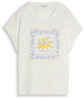 Tom Tailor - T-shirt in materiaalmix - Maat XXXL - Whisper White