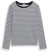 Tom Tailor Denim - T-shirt met lange mouwen en streepmotief - Maat S - navy white stripe