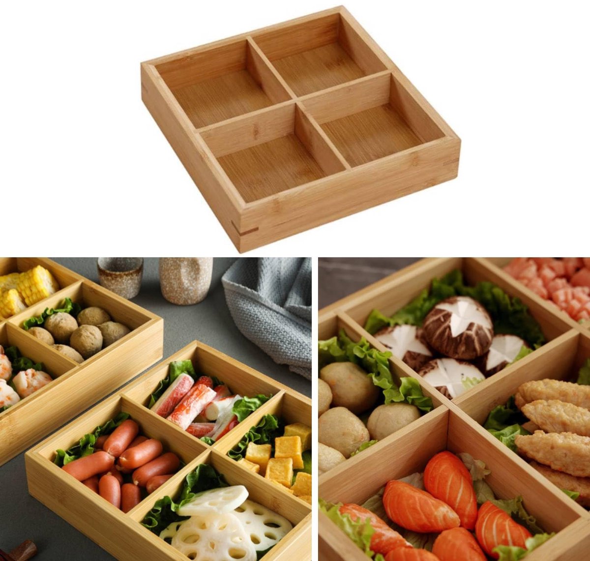 Lade Organizer - Opbergbakjes met 4 Vakken - Bamboe Bestekbak - Bureau Organizer - Sieradendoos Inleg - Badkamer Accessoires - Keukenla Verdeler - Houten Sorteerdoos - Theezakjes Houder - Kantoor Artikelen Opbergen - Stevig - Houtkleur - 1 Stuk — cadeau in Cadeau-ideeën - foto 4