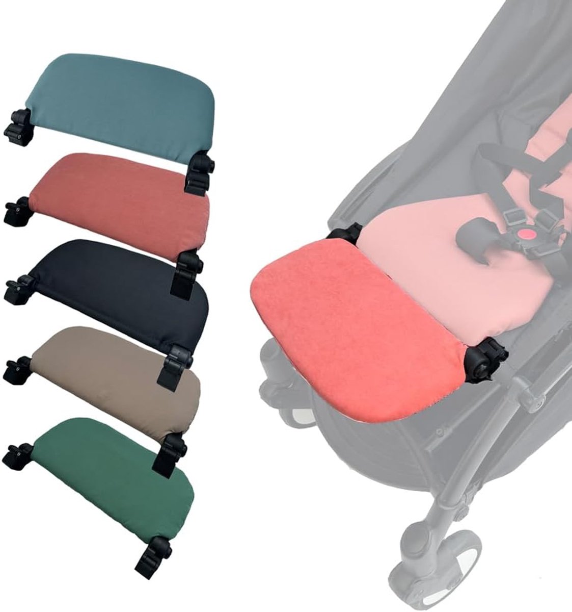 Beensteun, uitbreidingsplank, compatibel met Babyzen YOYY, zonder demontage, 6,2 inch verlenging, eenvoudig te bevestigen en te reinigen (kleur roze)