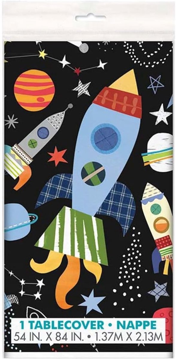 Party 73263 Buitenruimte Plastic Tafeldeksel | 1 PC, Grijs, 54" x 84"