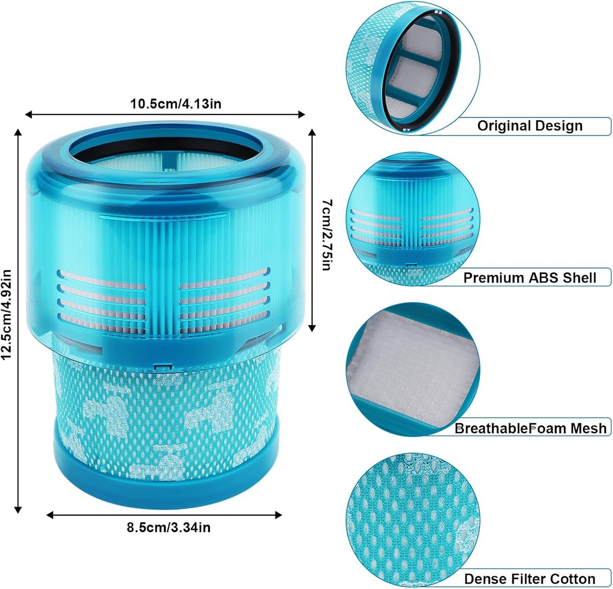 Vervangingsfilter voor Dyson Gen5 Detect-stofzuiger