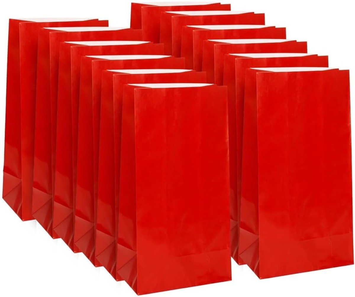 Feestzakjes papier rood 25 x 13,5 x 8 cm 12 stuks